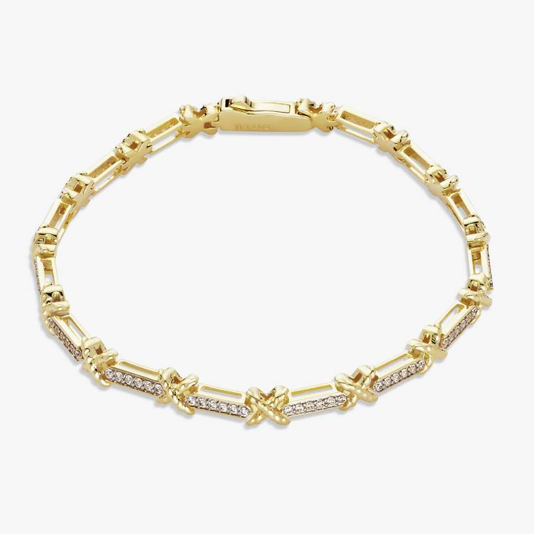 Revere gold plated silver kisses linked tennis bracelet 7.5in - British product