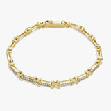 Revere gold plated silver kisses linked tennis bracelet 7.5in - British product