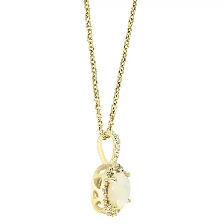 Costco Australian opal diamond pendant 14ct yellow gold - British product