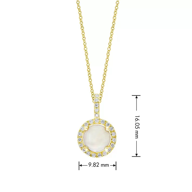 Costco Australian opal diamond pendant 14ct yellow gold - British product