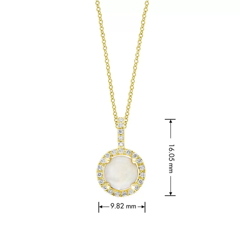 Costco Australian opal diamond pendant 14ct yellow gold - British product