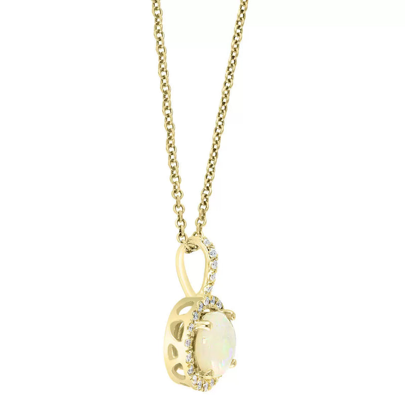 Costco Australian opal diamond pendant 14ct yellow gold - British product