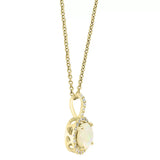 Costco Australian opal diamond pendant 14ct yellow gold - British product