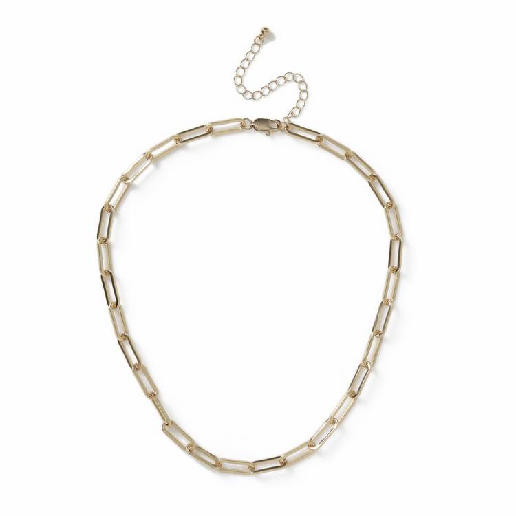 Freedom gold-tone paperlink chain necklace, UK version
