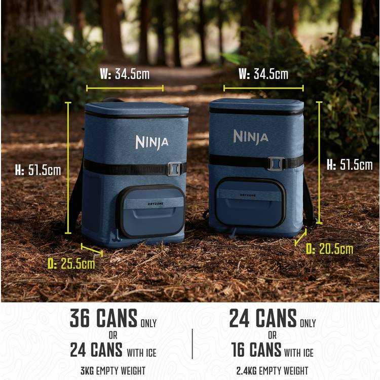 Ninja FrostVault Go cooler backpack blue 17L, imported from the UK