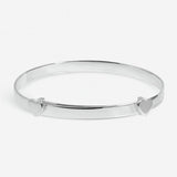 Inicio silver-plated christening heart bangle with gift pouch (British brand)