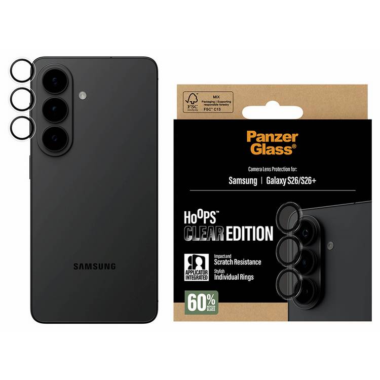 PanzerGlass camera lens protector for Samsung S26 and S26+, imported from UK