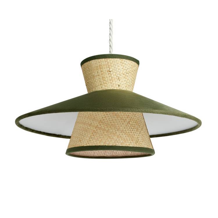 Habitat green velvet easy fit lampshade 35cm - British product