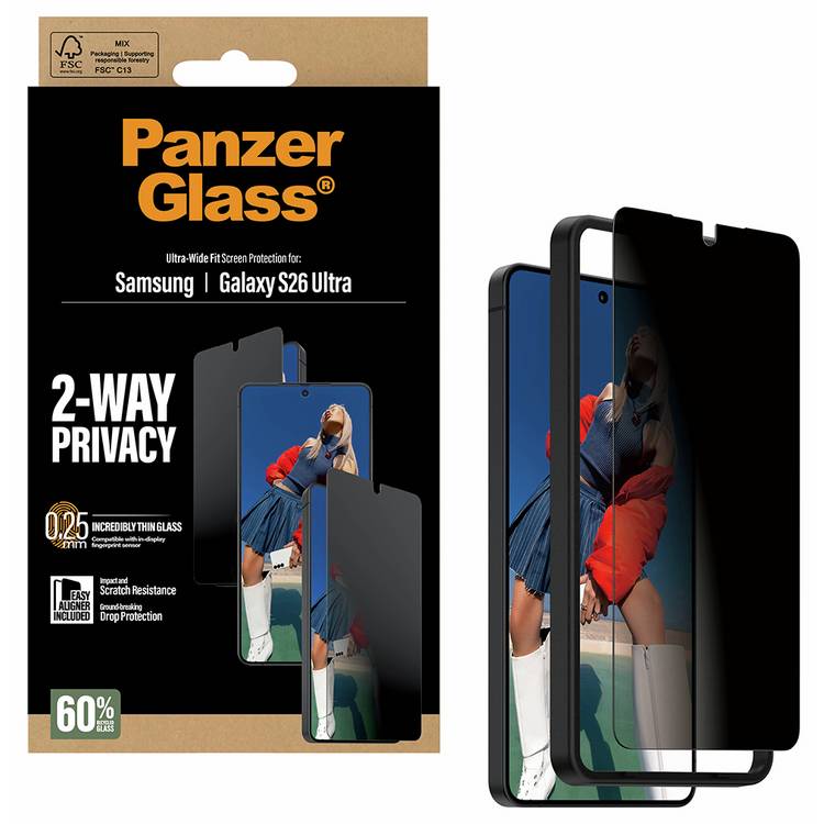 PanzerGlass Galaxy S26 Ultra privacy screen protector, UK version