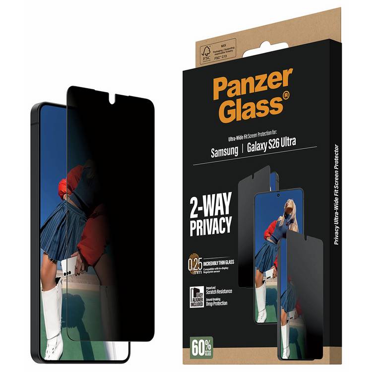 PanzerGlass Galaxy S26 Ultra privacy screen protector, UK version