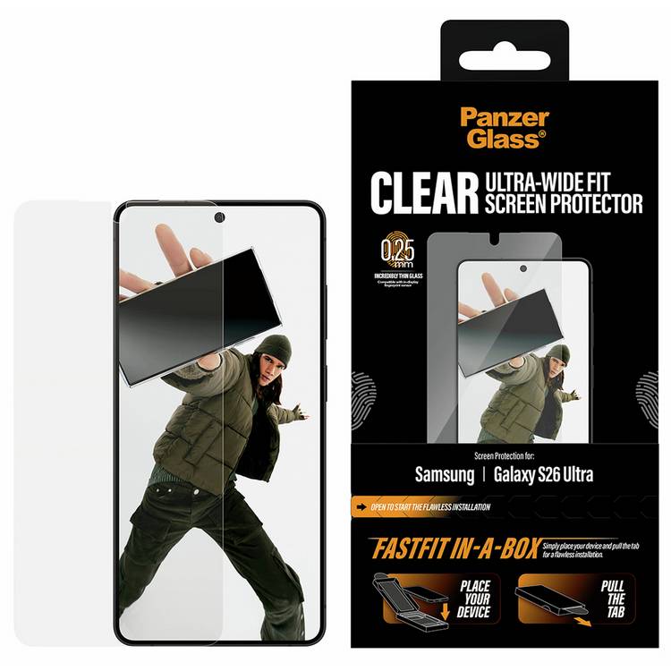 PanzerGlass screen protector for Samsung Galaxy S26 Ultra, UK version