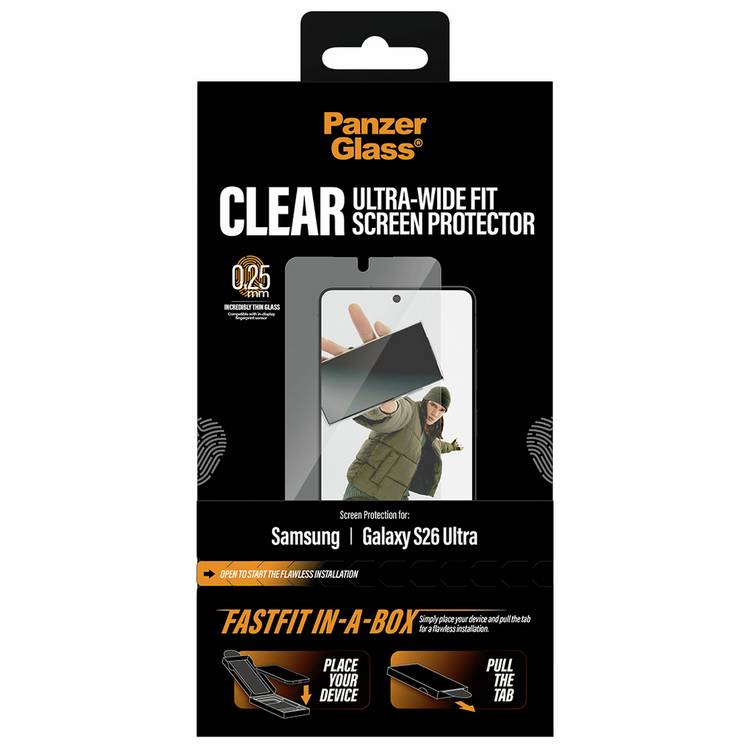 PanzerGlass screen protector for Samsung Galaxy S26 Ultra, UK version