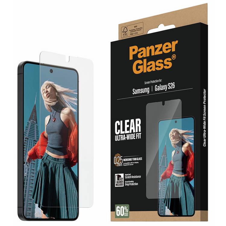 PanzerGlass screen protector for Samsung Galaxy S26, UK version