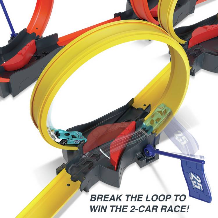 Hot Wheels Multi-Loop Race Off playset with car (British brand)