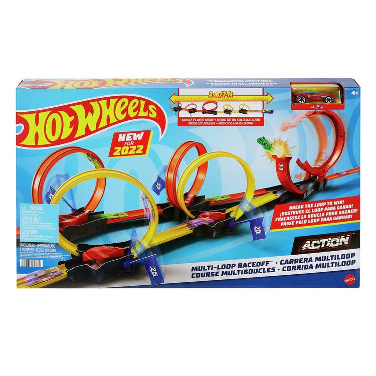 Hot Wheels Multi-Loop Race Off playset with car (British brand)