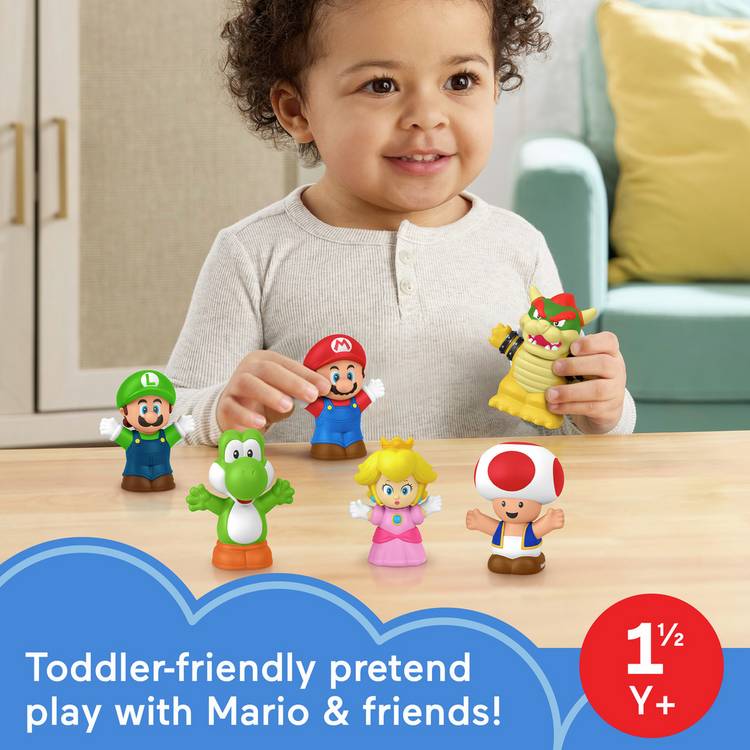 Fisher Price Little People Mario figure 6-pack toy set - British product