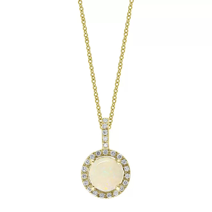 Costco Australian opal diamond pendant 14ct yellow gold - British product
