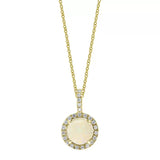 Costco Australian opal diamond pendant 14ct yellow gold - British product