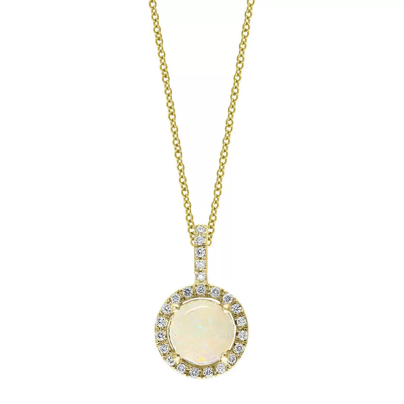 Costco Australian opal diamond pendant 14ct yellow gold - British product