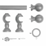 Argos Home wooden ball curtain pole 120cm walnut, UK version