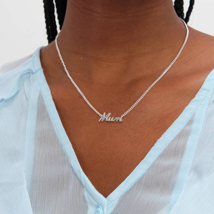 Revere silver plated mum pendant necklace, imported from the UK