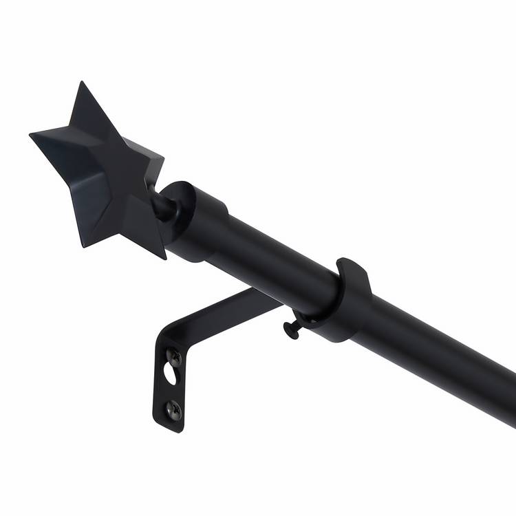 Argos Home black extendable curtain pole 120-210cm, imported from the UK