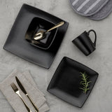 Argos Home stoneware dinner set black square 16 piece, UK version