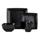 Argos Home stoneware dinner set black square 16 piece, UK version