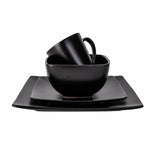 Argos Home stoneware dinner set black square 16 piece, UK version