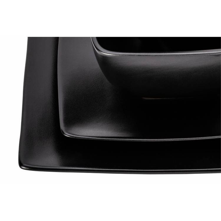 Argos Home stoneware dinner set black square 16 piece, UK version