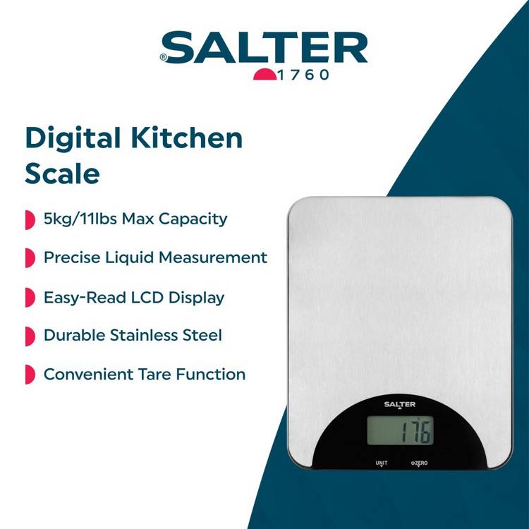 Salter digital kitchen scale dual platform stainless steel, imported from the UK