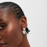 Inicio heart drop earrings with mother of pearl, imported from the UK