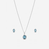 Inicio blue topaz oval bezel gift set - British product
