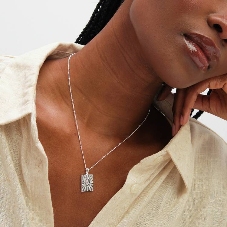 Inicio sterling silver plated heart charm pendant, UK version