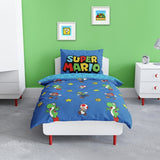 Nintendo Super Mario kids bedding set single blue - British product