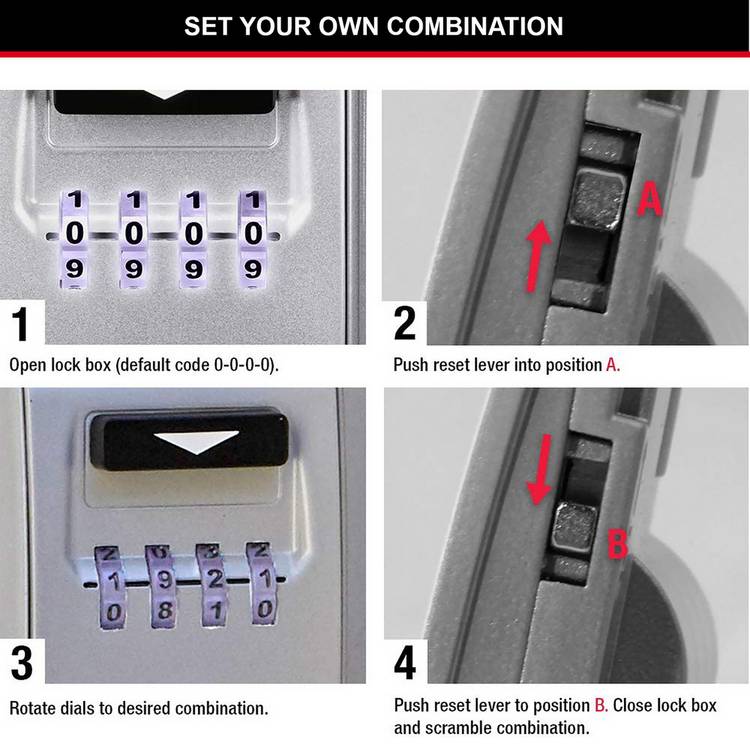 Master Lock Light Up Dial Combination key safe, imported from the UK