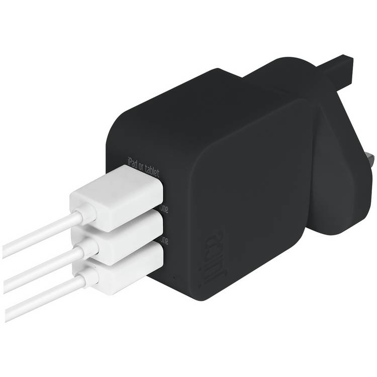 Juice triple wall charger in black (British brand)