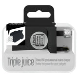 Juice triple wall charger in black (British brand)
