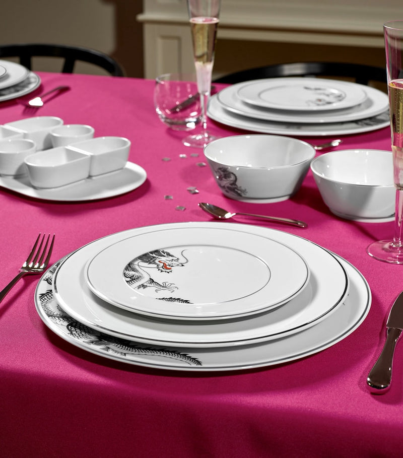 Meissen porcelain side plate with Lucky Dragon design and platinum rim, 18cm diameter, imported from the UK
