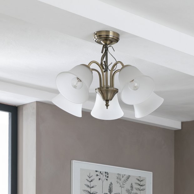 Argos Home Elisa antique brass 5 light ceiling fitting (British brand)