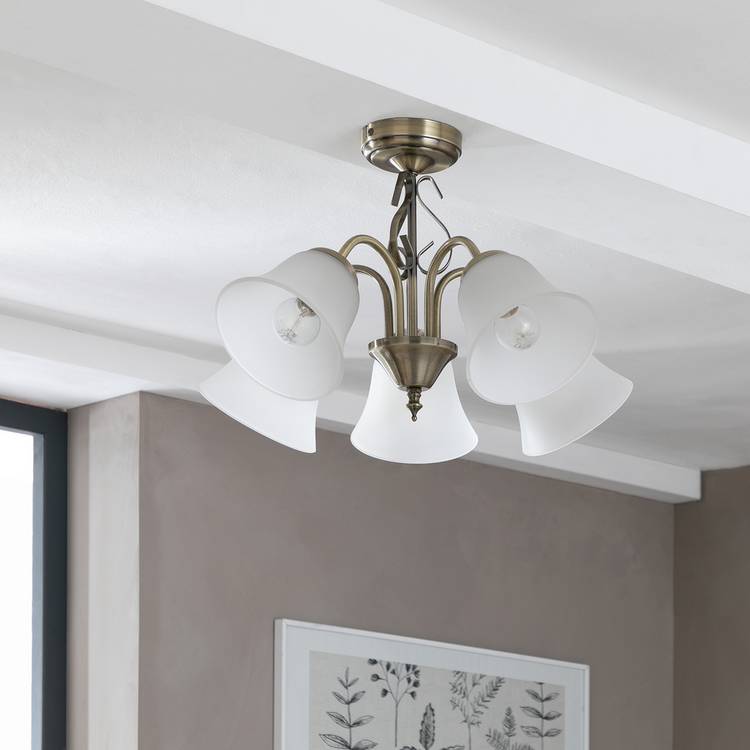 Argos Home Elisa antique brass 5 light ceiling fitting (British brand)