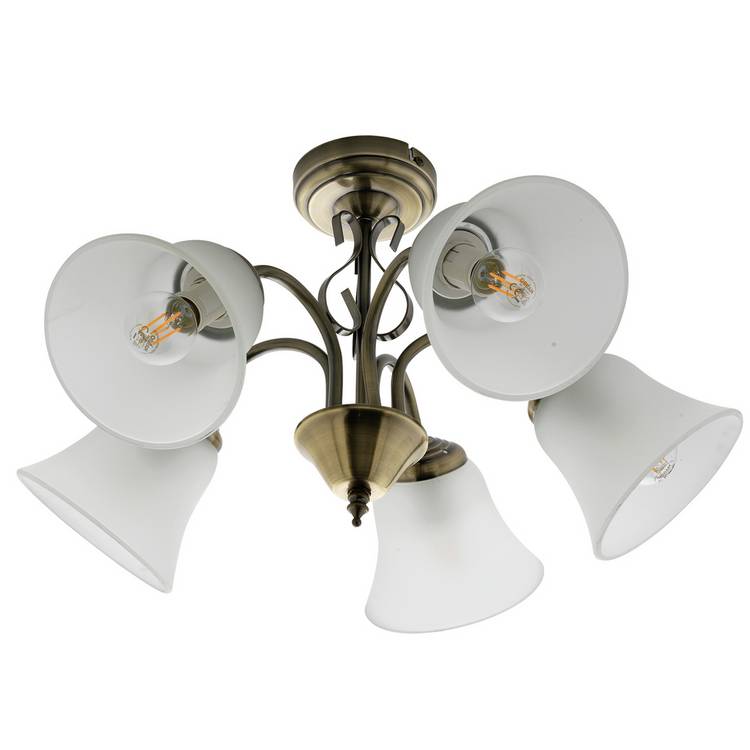 Argos Home Elisa antique brass 5 light ceiling fitting (British brand)