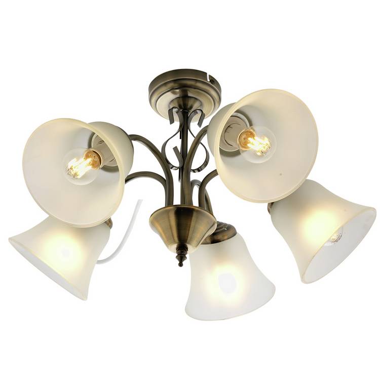 Argos Home Elisa antique brass 5 light ceiling fitting (British brand)