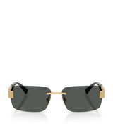 Harrods Versace Metal Rectangular Sunglasses- Buy online at McGrocer