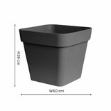 Ivyline Cleo square planter anthracite with wheels - British product