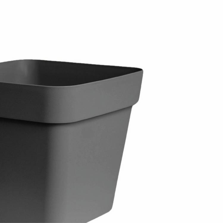 Ivyline Cleo square planter anthracite with wheels - British product