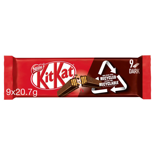 Kit Kat 2 Finger Dark Chocolate Biscuit Bar Multipack x9 20.7g GOODS Sainsburys   