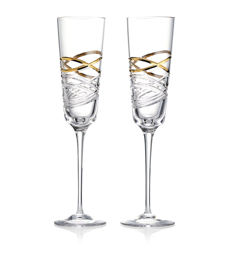 Waterford Mastercraft Aran champagne flutes set of 2 - British product