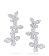 Harrods Graff White Gold and Diamond Triple Pavé Butterfly Drop Earrings 50mm- Buy online at McGrocer