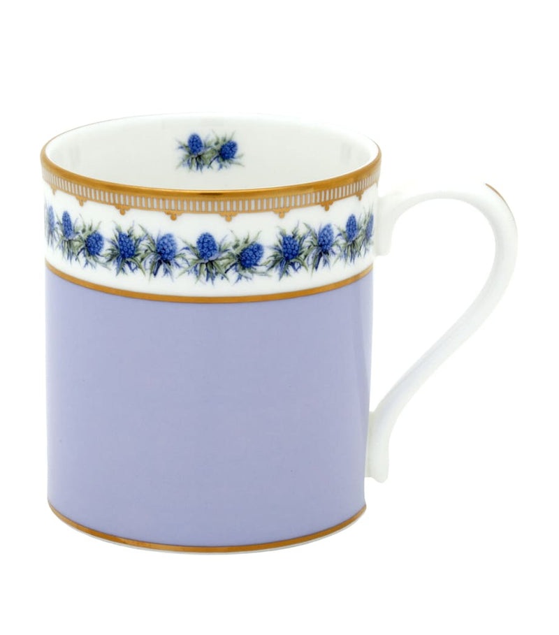 Halcyon Days shell garden floral print bone china mug, UK version